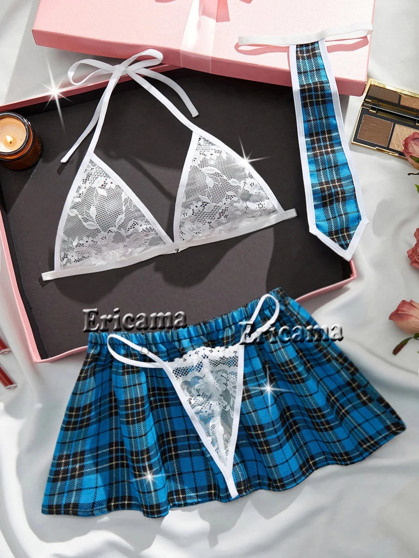 Ensemble soutien-gorge et culotte érotiques et sexy pour étudiantes, sous-vêtements transparents, ensembles exotiques, string sexy, lingerie porno pour femmes