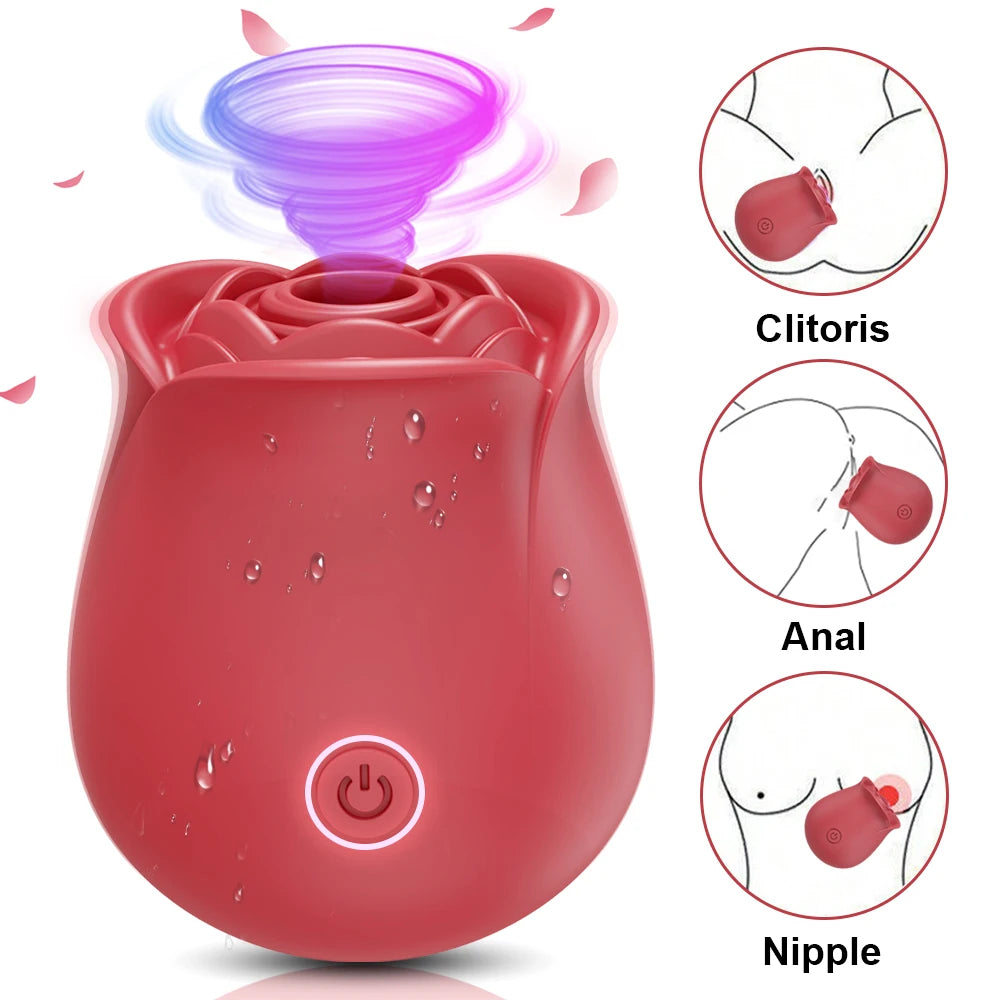 Sex Toys Rose-Sucking Vibrator for Women Oral Nipple Clitoris Sucker Clit Stimulator Massager Vibrating Female Adult Products