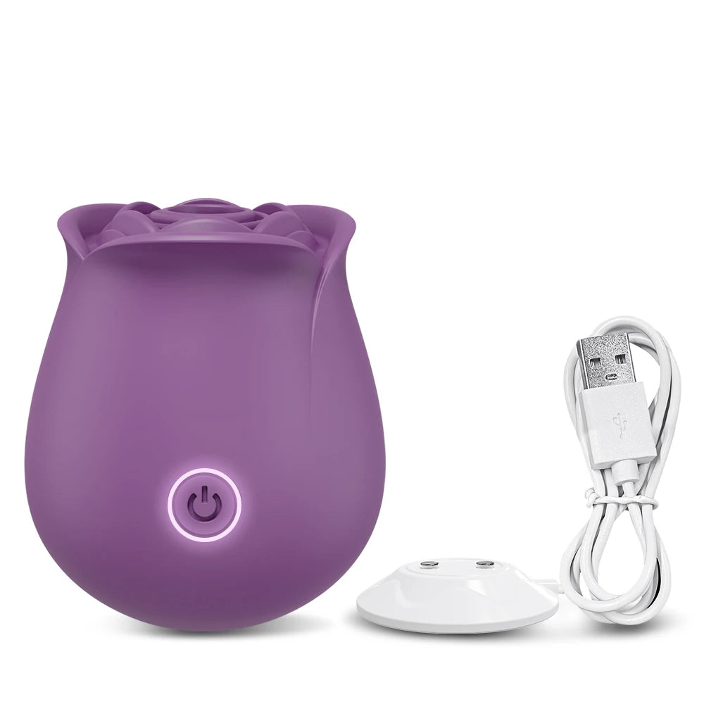 Sex Toys Rose-Sucking Vibrator for Women Oral Nipple Clitoris Sucker Clit Stimulator Massager Vibrating Female Adult Products