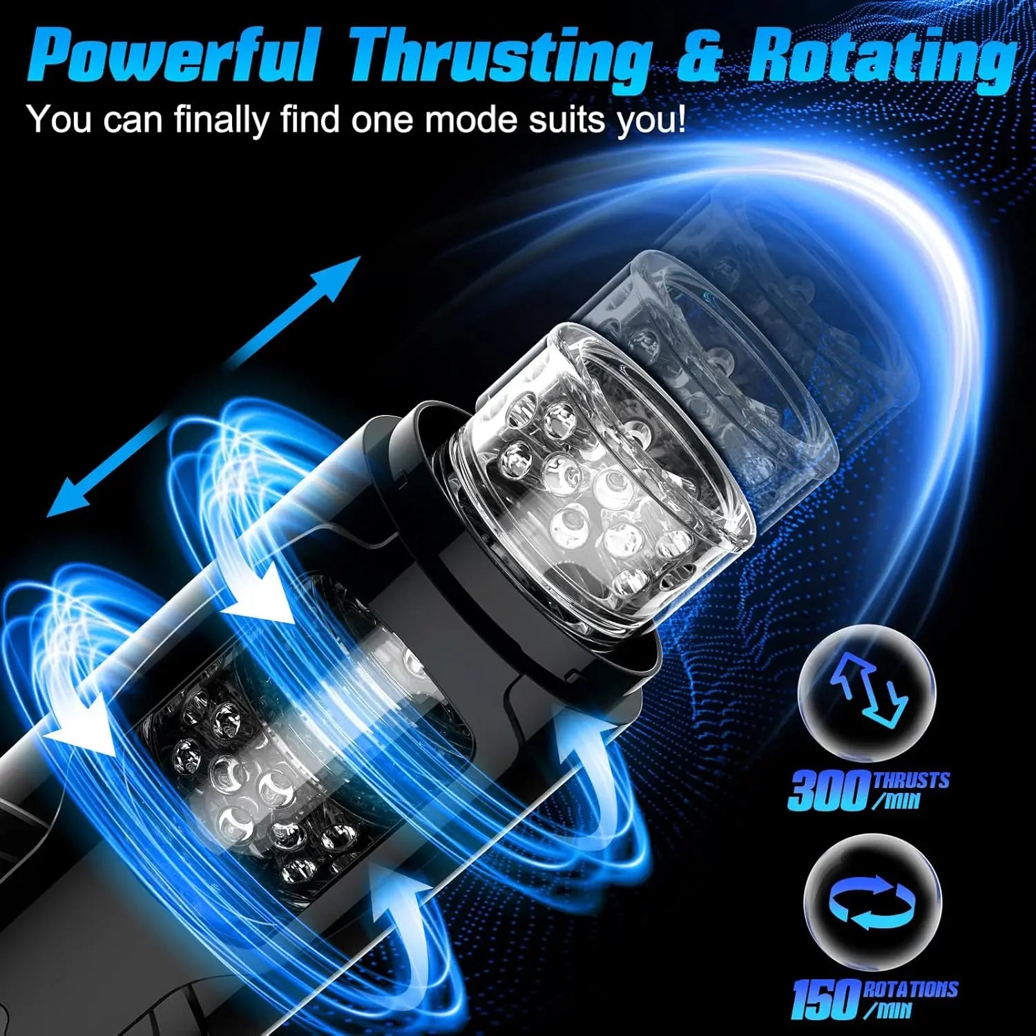 Sex Toys for Men Automatic Masturbator Electric Thrusting Rotating Masturbation Cup Pocket Pussy Sex Machines with Suction Cup