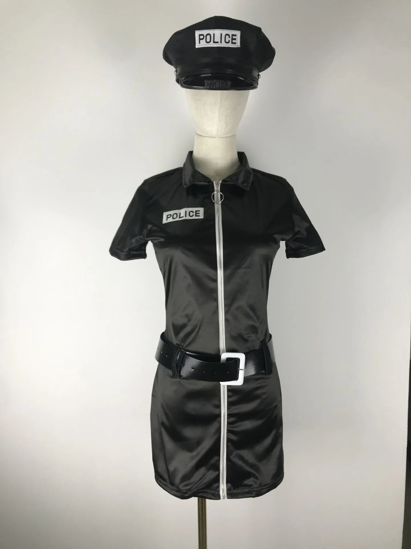 Costume de policière sexy pour adulte, tenue de policier avec accessoires, déguisement de carnaval, combinaison de fête