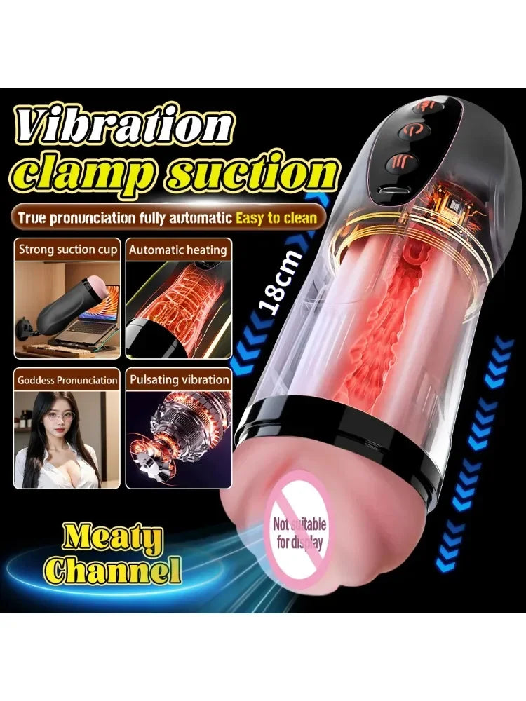Jouets sexuels pour hommes, masturbateur masculin, ventouse, poussée, modes vibrants, pompe à pénis chauffante, masturbateur masculin, produits exotiques pour adultes