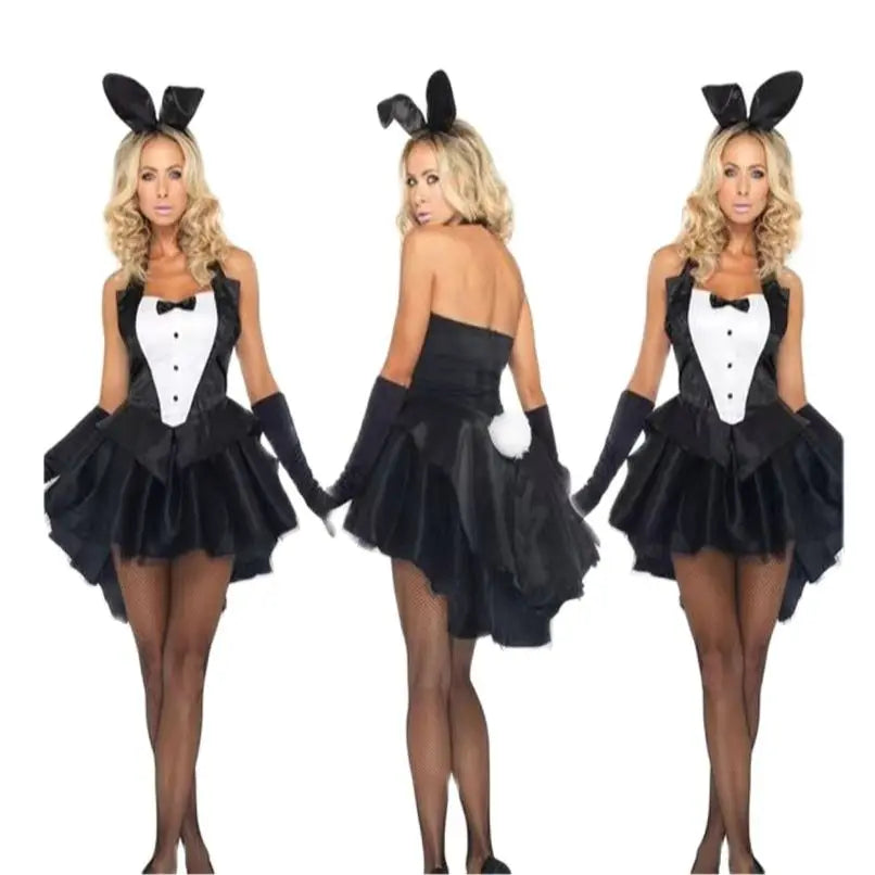 Halloween Sexy Women Bunny Girl Costume Nightclub Party Tuxedo Rabbit Girl swallow-tailed coat Cosplay Fancy Dress