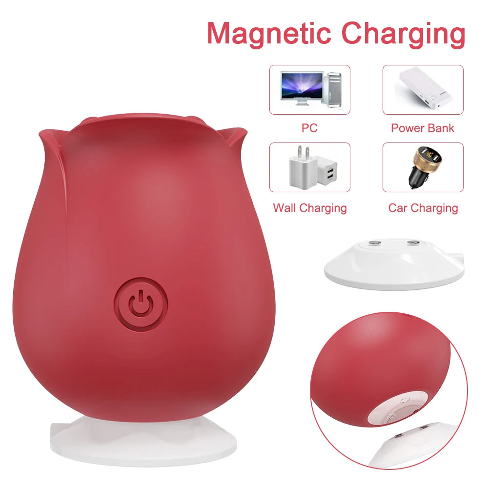 Sex Toys Rose-Sucking Vibrator for Women Oral Nipple Clitoris Sucker Clit Stimulator Massager Vibrating Female Adult Products